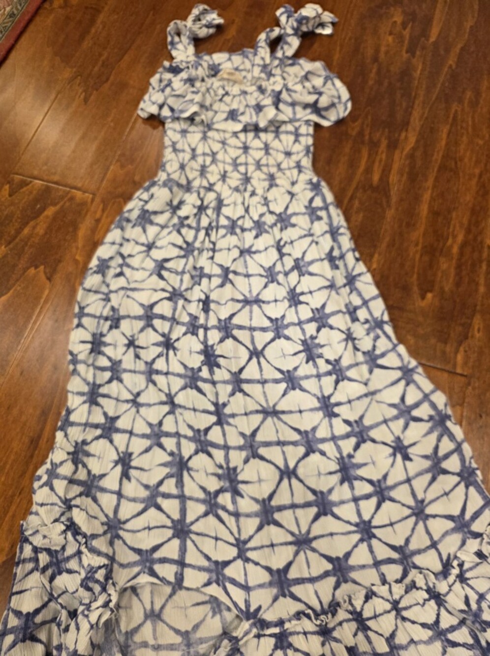 Jessica Simpson Girls Blue & White Tie-Dye Maxi Dress Large (10)